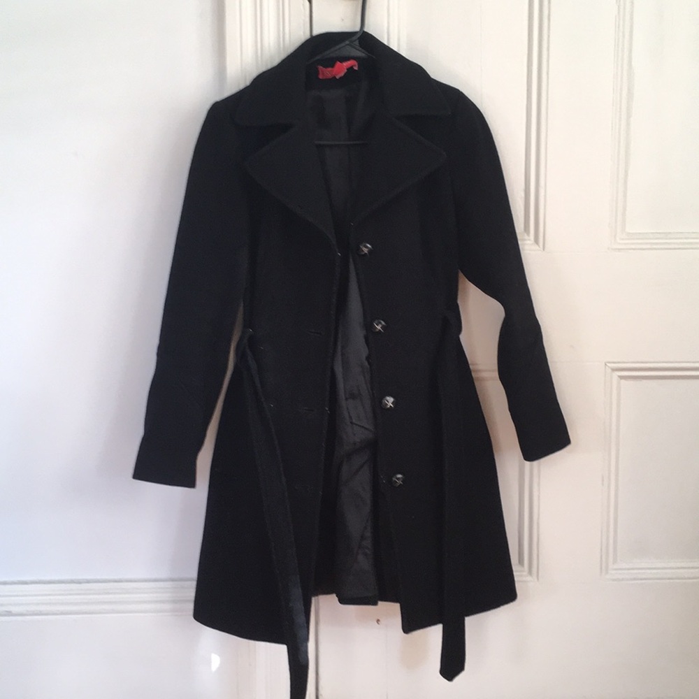 Black wool pea coat